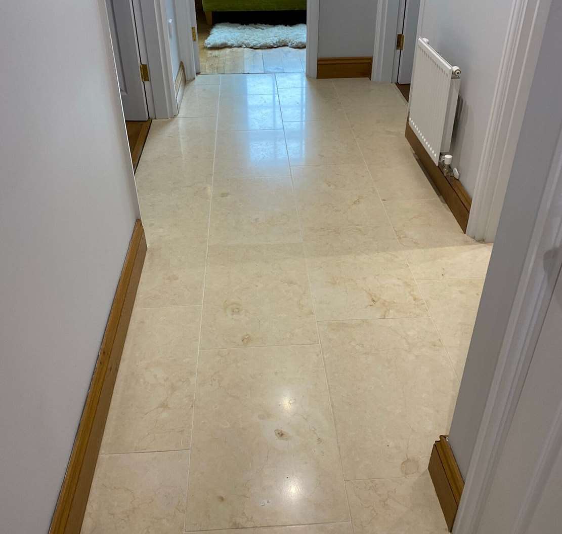 Image of limestone in a residential property after natural stone cleaning