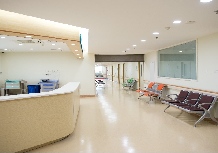 Hospital with regular cleaning maintenance to maintain standards