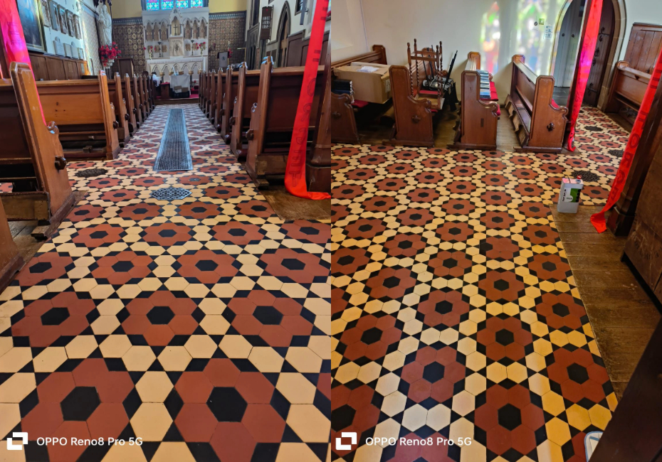 Church tile restoration